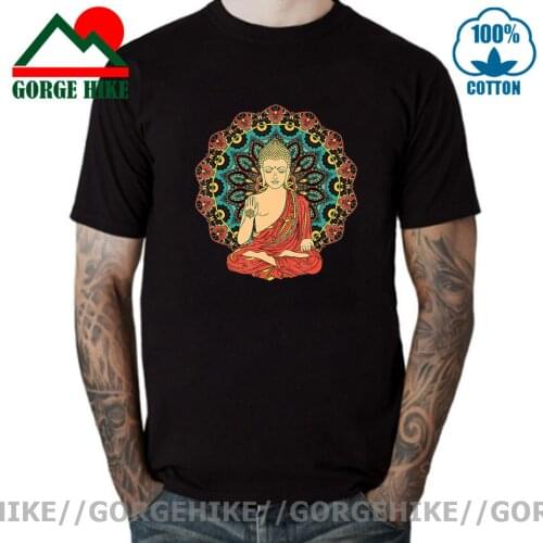 GorgeHike Novelty MANDALA Buddha T shirt for men women Funny Buddha Lover T-shirt Buddhist Gift Tops Zen Buddhism Prayer Clothes