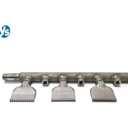 YS Stainless Steel 70cm Customized High Impact Charge Air Nozzle Spray Rod, 12 Nozzle Seat Air Drying Nozzle bar