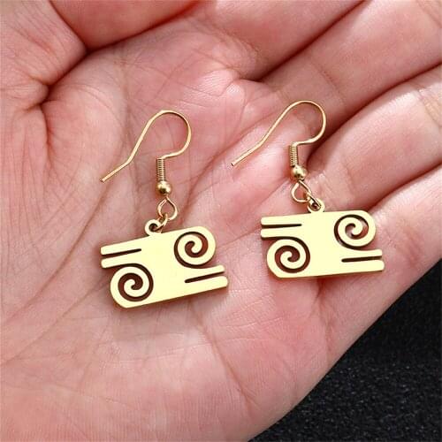 Vintage African Symbol Drop Earrings For Women Stainless Steel Adinkra Gye Nyame Earrings Ethnic Jewelry Boucle Oreille Femme