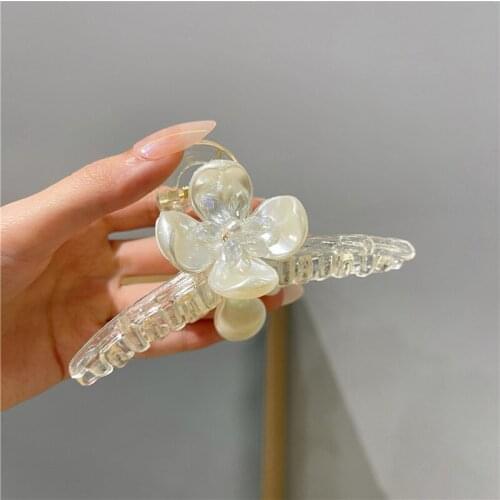 Big White Camellia Girls Hair Clips Sweet Floral Crystal Hair Accessories for Women