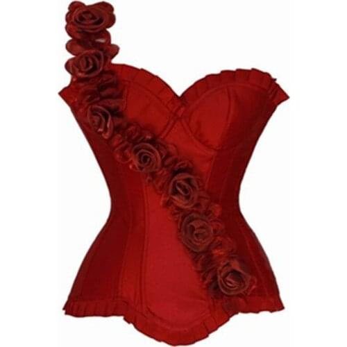 Hot Sale Women Body Shaper Bustier Tight Show Slim Sexy Flower Waist Corset Sexy one shoulder corset