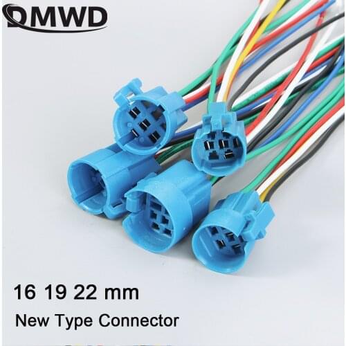 1 PC 16mm 19mm 22mm Socket for New Type Metal Push Button Socket Wiring 5 wires Stable lamp Light Button Connector
