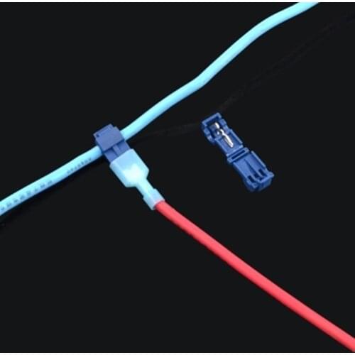 10pcs Blue T Type wire connectors Quick Splice Crimp Terminal Wire Convenient cooper Ferrules Insulated Cord Pin End Terminal