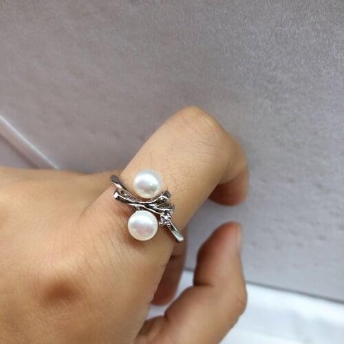 2 PEARLS Ring Mountings Base Findings Accessories Jewelry Mounts Settings Parts for Pearls Beads Crystal Jade Coral Agate