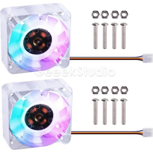 2 PCS 4010 Brushless RGB light Cooling Fan 4010 PWM Colorful Slow Flashing Transparent Fan For Jetson Nano
