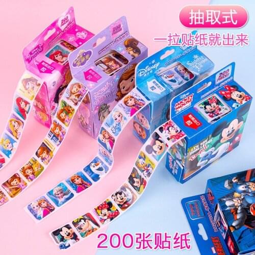 200pcs/box Disney Princess Frozen Cartoon Stickers Sophia Snow White Mickey Children Creative Stickers