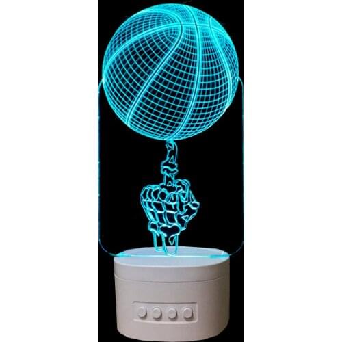 Fingertip Basketball 3D Night Light Bluetooth Speaker Music LED Table Lamp 5 Color Change USB Baby Sleeping Light Indoor Light