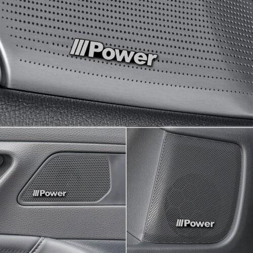 4PCS Car Speaker Decal Logo Badge Auto Accessories Sticker For BMW M Power Performance M 1 3 4 5 6 7E Z X M3 M5 M6 Emblem