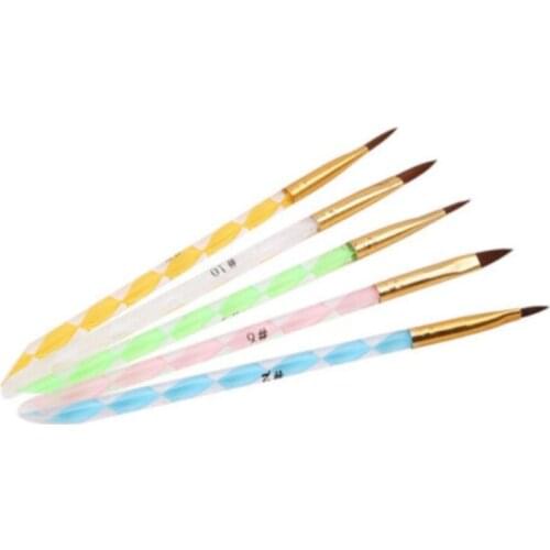 5Pcs/Set Practical Nail Art Brushes Uv Gel Builder Painting Dotting Pen Carving Manicure Tool Decor Manicure Nail Art Tool