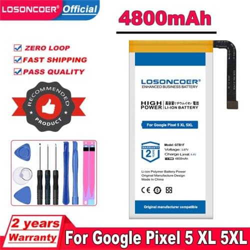 Top Brand 100% New 4800mAh GTB1F Battery For Google Pixel 5 Mobile Phone Battery