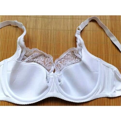 Thin padded soft cotton bra sexy lace floral full coverage 70-100 B C D E cup comfortable women noble fashion top push up bh D08