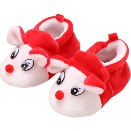 Baby Cotton Shoes Autumn Winter Warm Newborn The First Walker Shoes Cute Cartoon Small Fox Soft Bottom Baby Toddler Shoes
