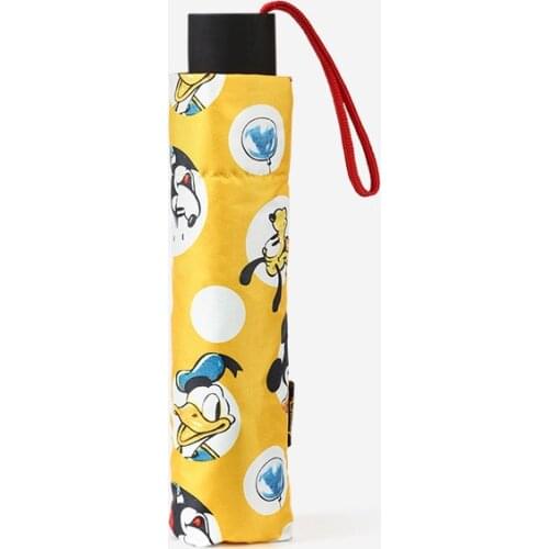 Disney Cartoon Yellow Donald Duck Children kids umbrella Folding Umbrella Student Sunscreen Skid Outdoor Children Umbrella gift