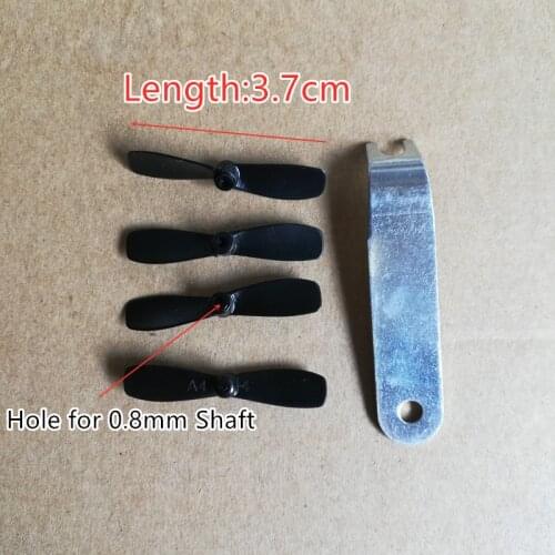 Length 3.7cm 37mm 0.8mm Hole 4PCS Propellers + wrench for H49 SOL Mini RC Drone Spare Parts Blade Props h49wh Accessories