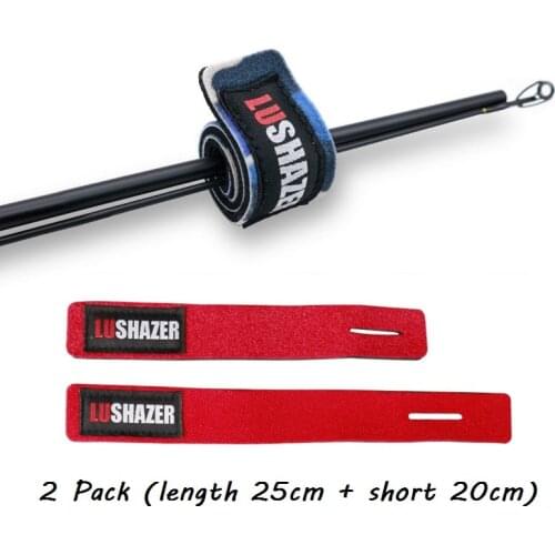 2pcs/lot Elastic Fishing Rod Fastening Strap 20cm/25cm Magic Sticker Adjustable Nylon Band Outdoor Fishing Tackle Accessories