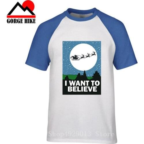 I Want to Believe Santa Claus T-Shirt Funny t shirt sci fi ufo space x fiction files alien short sleeve tshirt camisetas hombre