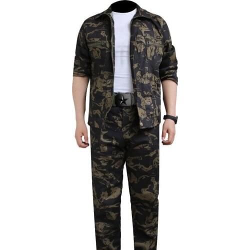 Spring and summer wear camouflage man thin smock breathable labor insurance two-piece outfit