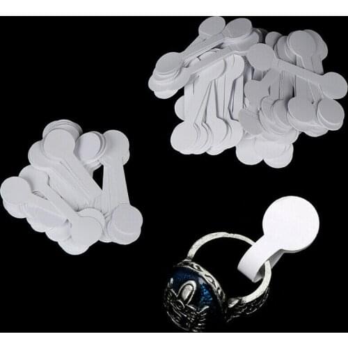 100pcs Round Blank Price Tags Ring Labels Paper For Necklace Bracelet Jewelry Display Showing Labels Sticker Self Adhesive