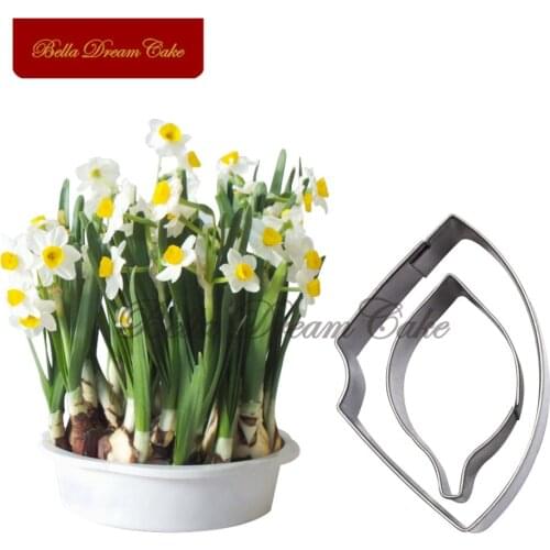 Narcissus Flower Cutters Daffodil Stainless Steel Cutter Mold Set Cake Mould DIY Handmade Fondant Molds Cake Decorating Tools