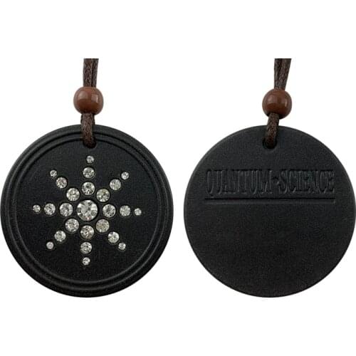 Sunflower Necklace-Quantum Energy Pendant Necklace with White Crystals and Negative Ions- Anti EMF Radiation Protection