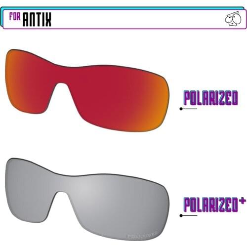 EZReplace Polarized Replacement Lenses for - Oakley Antix Sunglasses - Silver P Plus-Red P