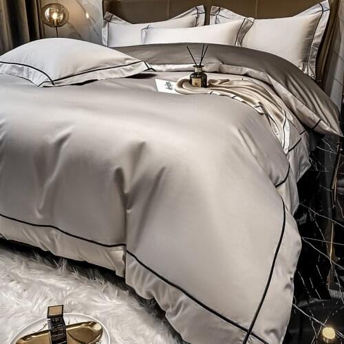 160 Pieces of Pure Cotton Long-staple Cotton Four-piece 100% Cotton Bed Sheet Duvet Cover Summer Nude Sleeping Bedroom Bedding