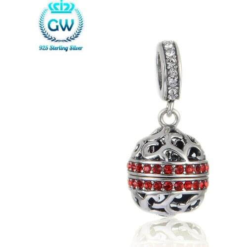 Sterling-Silver-Jewelry Hollow Egg Easter Eggs Bead Halloween Day With Rabbit Inside Charm Bracelets Charms 2016 New S390