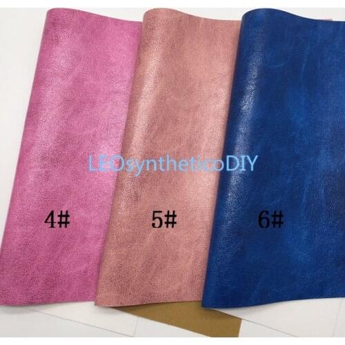 LEOsyntheticoDIY Crazy Horse Waxy Vintage Two Tones Synthetic Faux Leather Fabric Vinil For DIY Bows 21X29CM R027