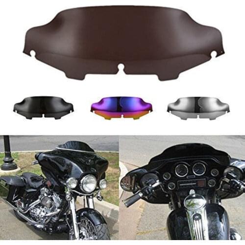 Triclicks 6" Motorcycle Wind Air Deflector Spoiler Wave Windshield Windscreen For Harley Touring Street Electra Glide FLHX 96-13