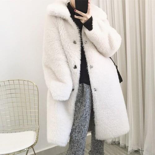 Brand 2020 Real Fur Coat Long Parka Double-faced Fur Winter Jacket Women Natural Wool Lamb Fur Warm Thick Pu Leather Liner New