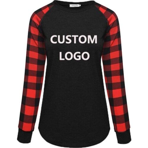 T-shirt Women Long Sleeve O Neck Solid Color Casual Patchwork Thin Pullover Spring Autumn Customized Logo T Shirt