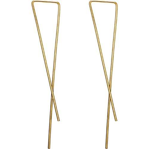 Tocona Classical Cross Drop Earrings for Women Simple Style Gold Silver Color Geometry Alloy Metal Dangle Earring Jewelry 6433