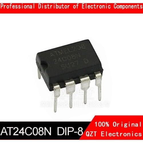 10PCS AT24C08N 24C08N 24C08 AT24N08 DIP-8 EEPROM (512x8) 4K 1.8-5.5 new original