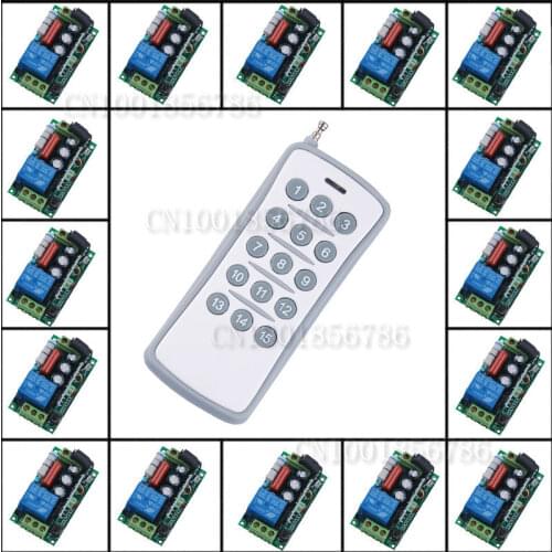 AC220V 1CH Wireless Remote Control Switch System Each interruptor is Independent 10A Toggle/Momentary LED ON OFF