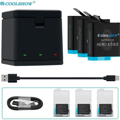 Battery 1220mAh For GoPro 8 Hero 7 Hero 6 Hero 5 Gopro Hero 8 Black Batteries Balck AHDBT801 Camera Accessories