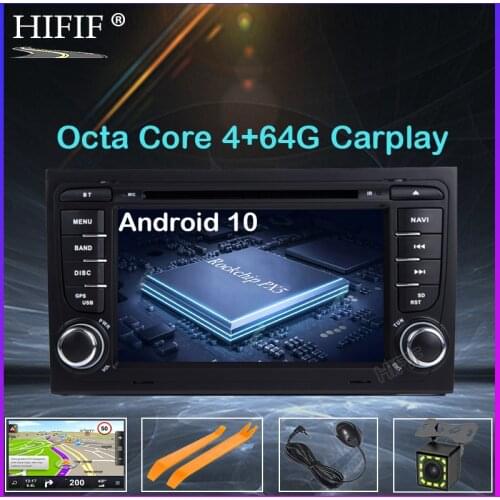 IPS DSP 2 Din Car Multimedia Player GPS Android 10 DVD Automotivo For Audi/A4/S4 2002-2008 Radio Octa Cores RAM 4GB ROM 32GB DSP