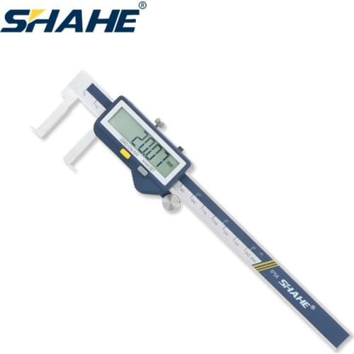 SHAHE 22-150/25-200/30-300mm Digital Inside Groove Caliper With Flat Point Wireless Caliper With Large Screen Measuring Tools