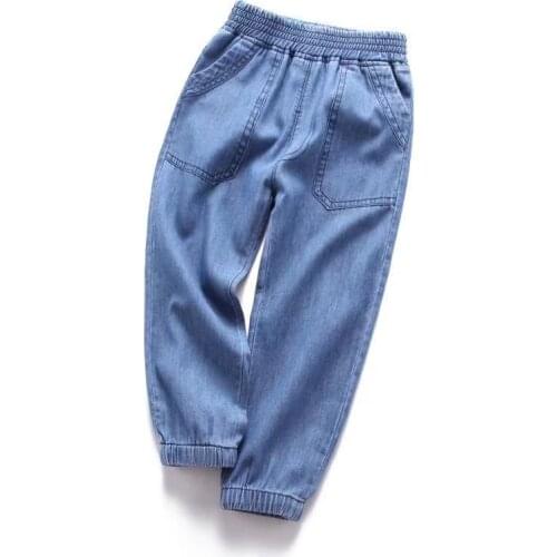 Boys Jeans Pants High Quality Cotton Children Trousers Thin Jeans for Teenage Boys Comfortable Korean Kids Clothes Loose Pants