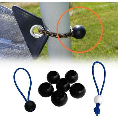 6pcs Marine Boat Elastic Shock Cord Rope Toggle Round Ball End Lock Stopper Kayak Canoe Raft Camping Tent Ball Bungee Accessory