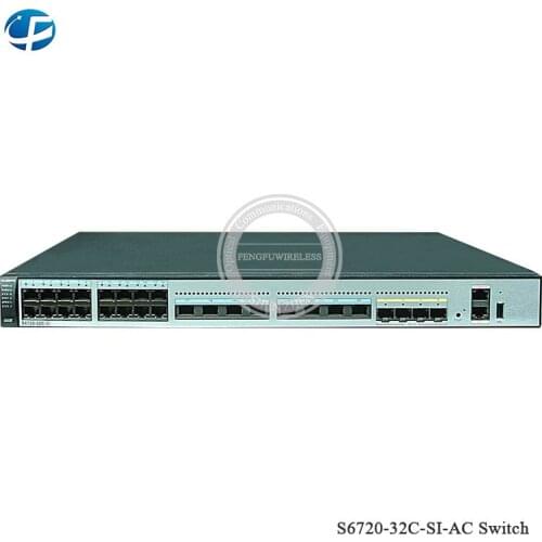 Ethernet 24 Ports Hua wei Switch S6720-32C-SI-AC 4x10GE SFP+,One extended slot AC or DC Power Supply Optional