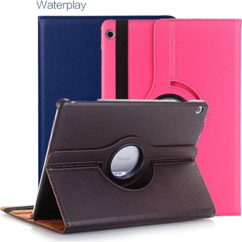 360 Degree Rotating Litchi Flip Stand PU Leather Cover Magnet Smart Case For Huawei Honor WaterPlay HDN-W09 HDN-L09 Tablet Funda