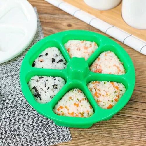 6 Grids DIY Sushi Mold Onigiri Rice Ball Food Press Triangular Sushi Maker Mold Sushi Kit Japanese Kitchen Bento Accessories U2