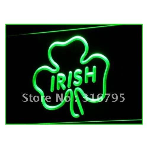 I599 Irish Pub Shamrock Bar Club NEW LED Neon Light Light Signs On/Off Switch 20+ Colors 5 Sizes