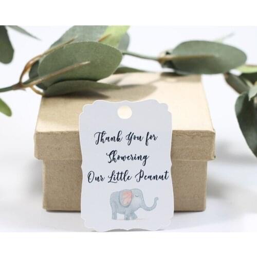 Customised Little Peanut Shower Shower Tags - Thank You for Showering Our Little Peanut - Design Thank You Tags - Elephant Tags