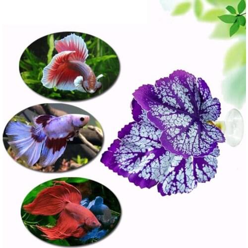 Simulation Fish Tank Aquarium Artificial Leaf Betta Fish Rest Spawning Ornament Plant Betta Fish Play Relax Hide Leaf Decoration