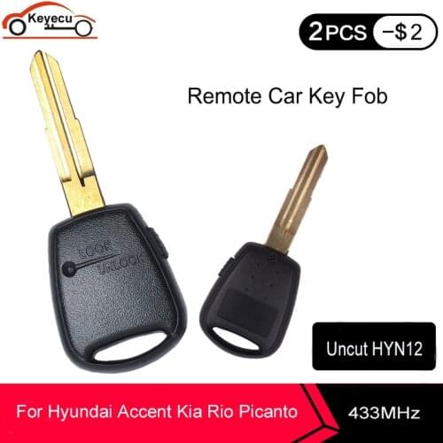 KEYECU Remote Key Side 1 Button 433MHz ID46 Chip for Hyundai Accent 2006-2010, for Kia Rio Picanto Soul Venga Ceed Uncut HYN12