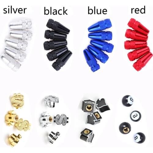 4/5Pcs Black New Universal Heart Car Tyre Air Valve Caps Car Bicycle Tire Valve Cap Wheel Rims