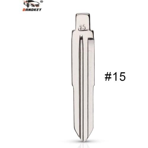 Dandkey 10PCS/LOT Metal Blank Uncut Flip KD Remote Key Blade Type #15 for Hyundai for Kia for Suzuki for Jeep for Chevrolet
