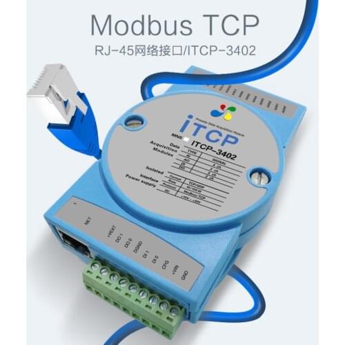Modbus TCP DAQ 8AI 2AO 2DI 2DO Data Acquisition Mixed Isolated Analog Inputs 16-bits I/O Ethernet TCP Din Rail Adam Module
