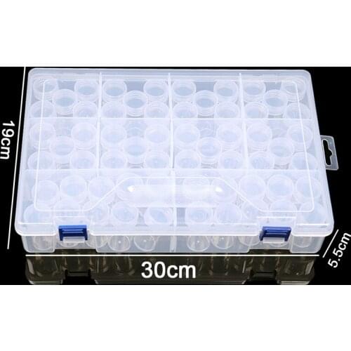 Diamond embroidery diamond painting tool kits 64 lattice, transparent plastic storage box, 64 Grid jewelry Drill Storage Box